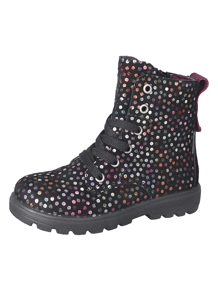 Leder-Boots "Anni" in Schwarz/ Bunt