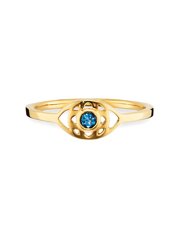 Vergold. Ring mit Edelstein