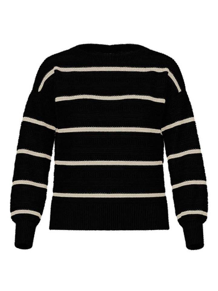 Sweter w kolorze czarno-kremowym