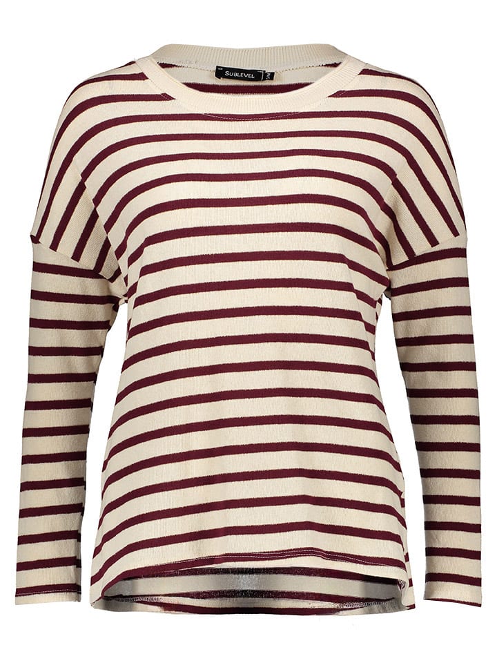 Pullover in Creme/ Dunkelbraun