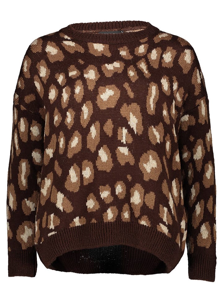 Pullover in Dunkelbraun/ Hellbraun