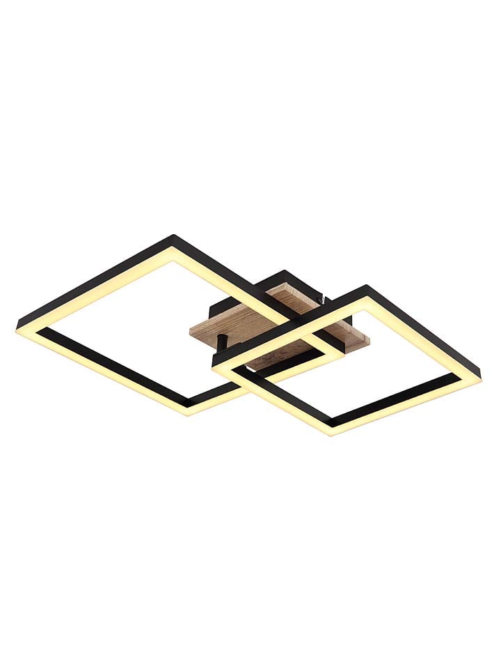 LED-Deckenleuchte "Bossy" in Schwarz - (B)53 x (H)35 x (T)9 cm