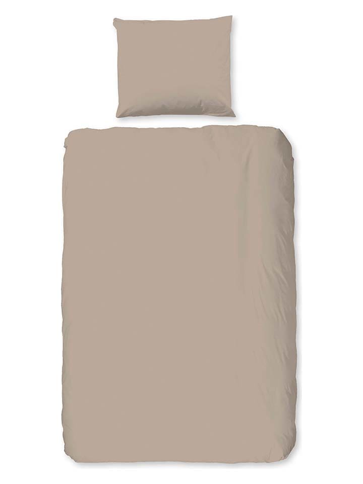 Flanellen beddengoedset beige