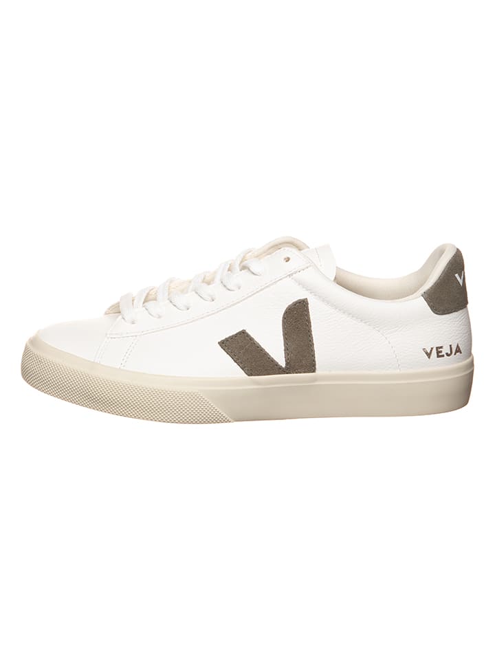 Leder-Sneakers "Campo" in Weiß/ Khaki
