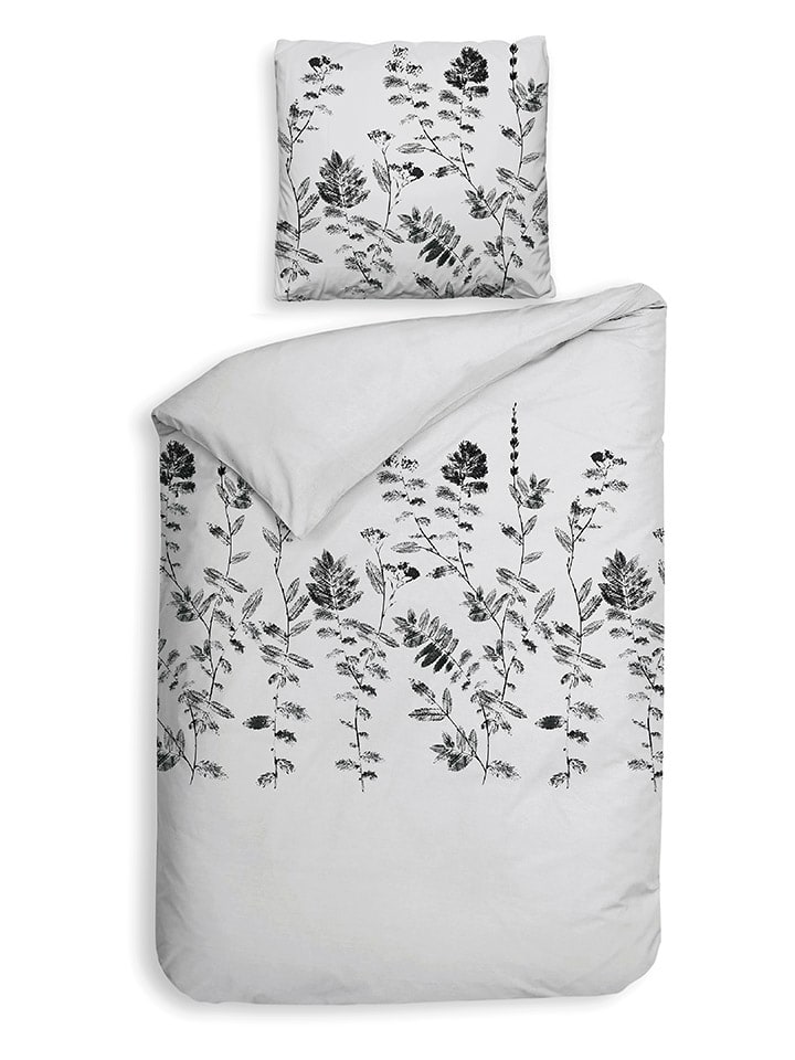 Flanellen beddengoedset "Rocco" lichtgrijs