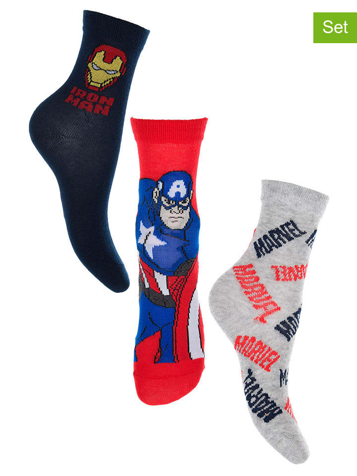 Skarpety (3 pary) "Avengers" ze wzorem