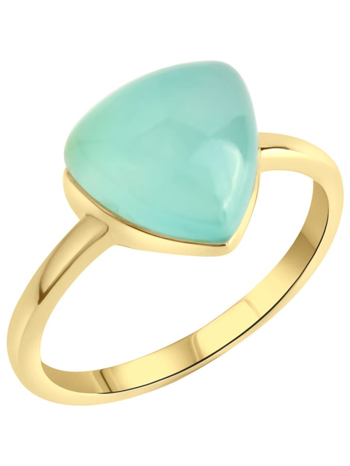 Vergold. Ring mit Edelstein
