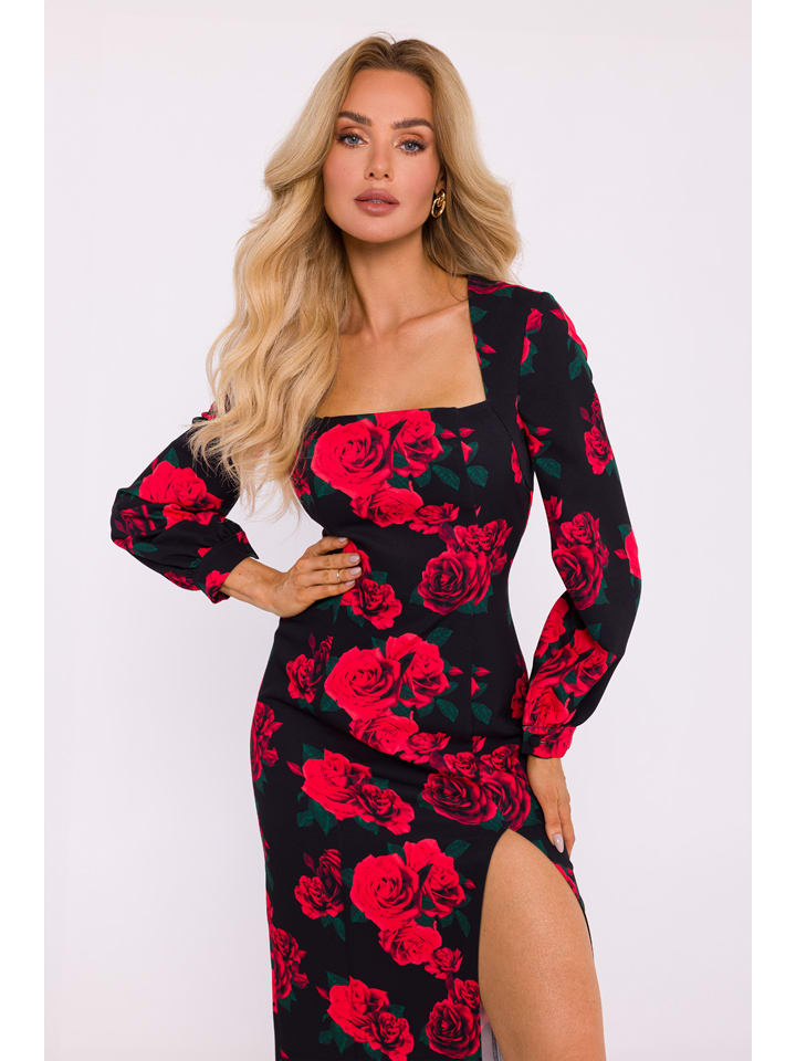 Kleid in Schwarz/ Rot