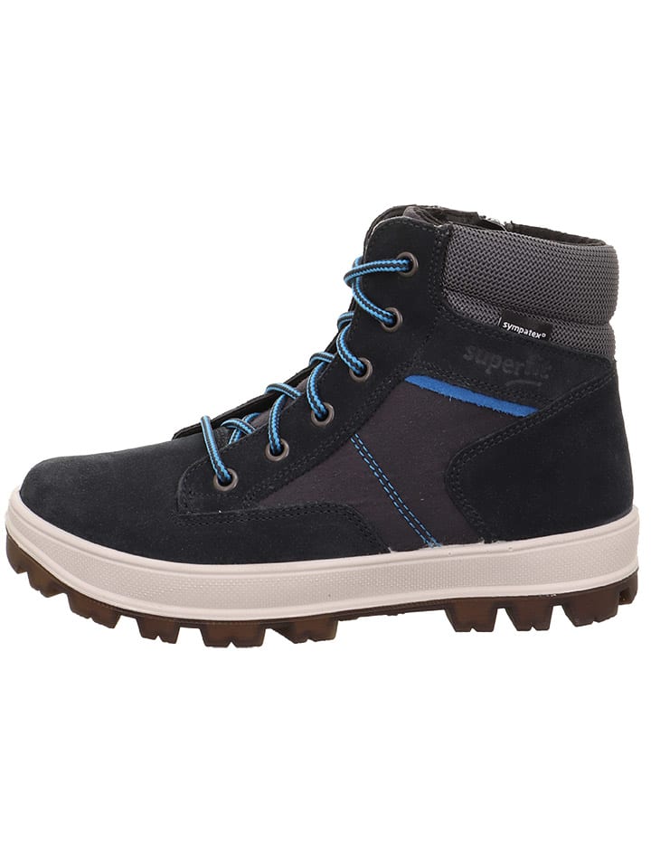 Leder-Boots "Tedd" in Schwarz/ Blau