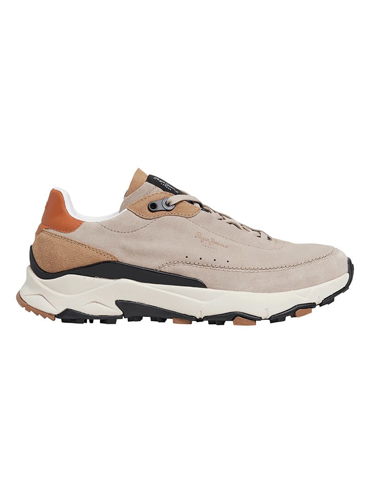 Skórzane sneakersy "James Treck" w kolorze beżowym