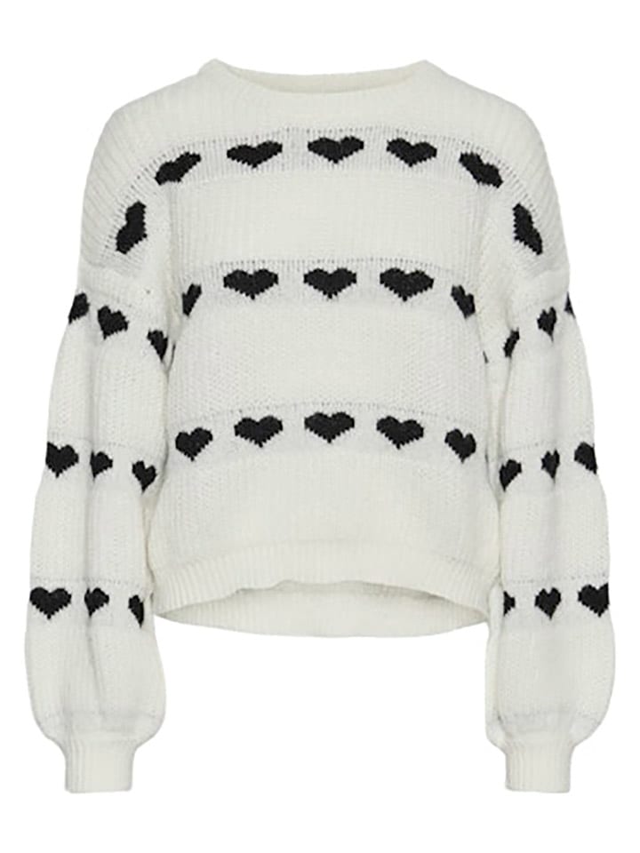 Pullover in Weiß/ Schwarz