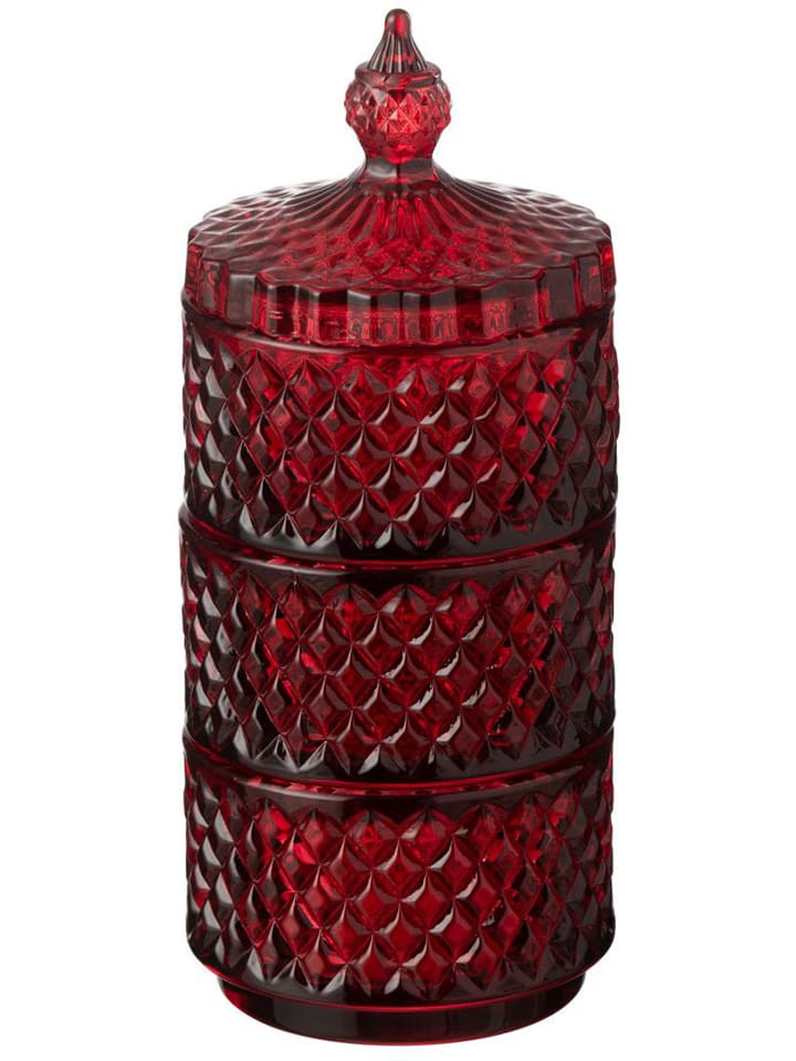 Voorraadpot rood - (H)20 x Ø 8,5 cm
