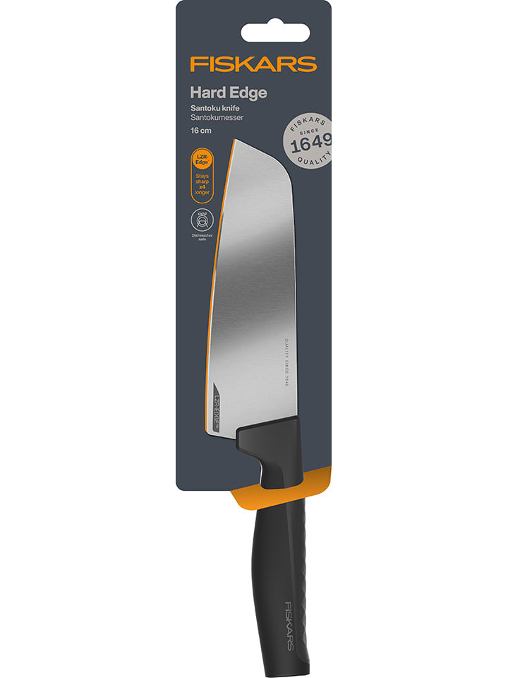Santoku-Messer "Hard Edge" in Schwarz - (H)29 cm