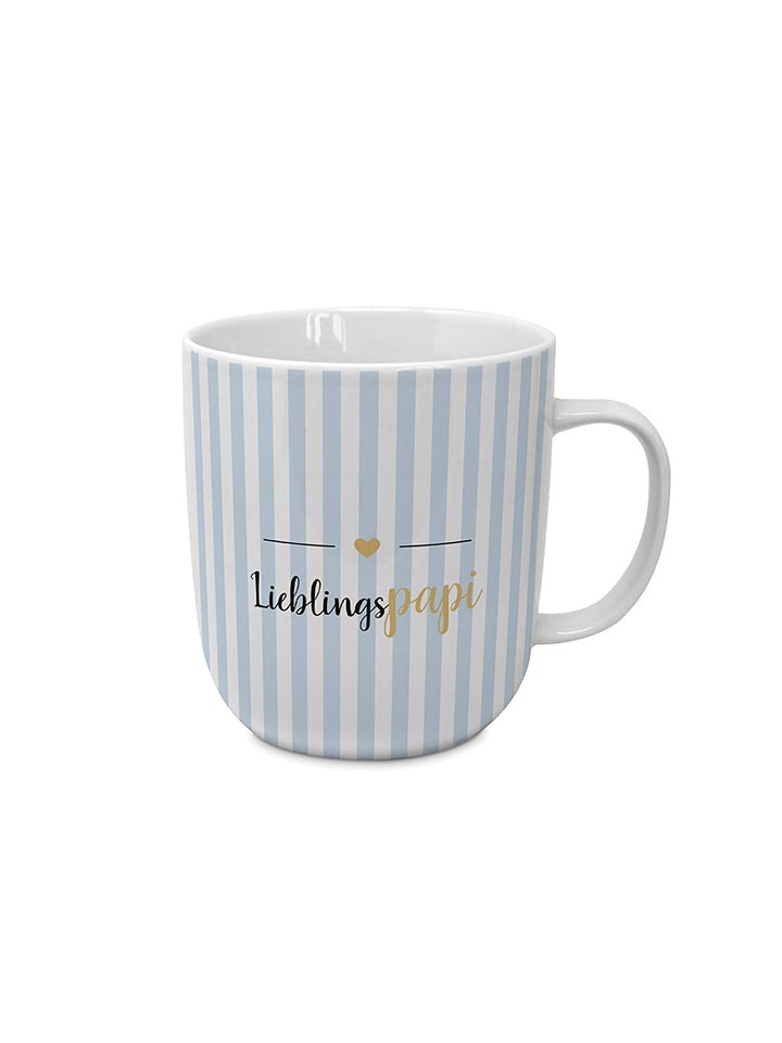 Jumbotasse "Lieblingspapi" in Weiß/ Hellblau - 400 ml