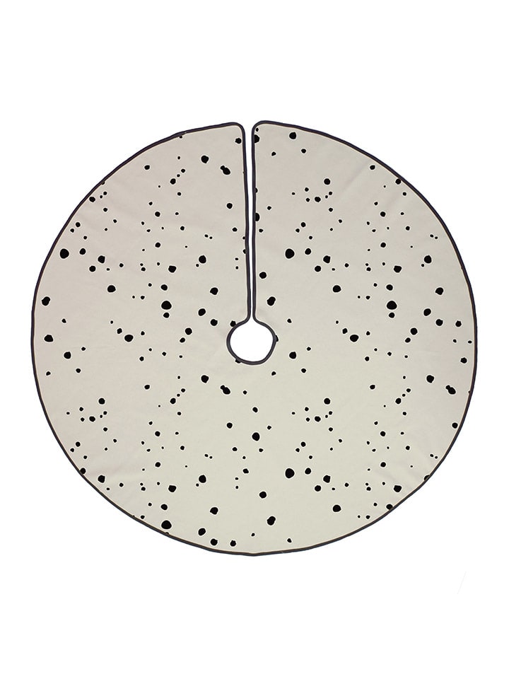 Kerstboomrok "Simple" crème/zwart - Ø 130 cm