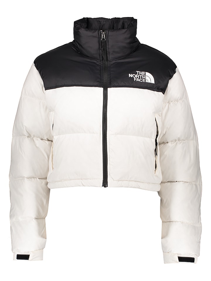 Donsjas "Nuptse" wit/zwart