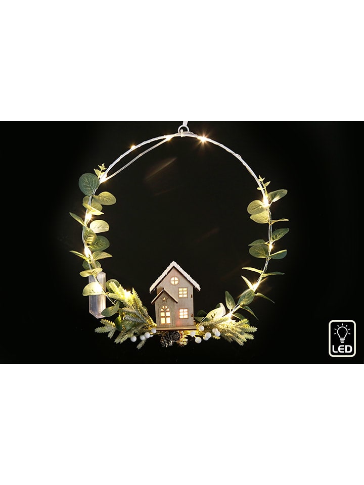LED-Dekoleuchte ''House'' in Grün/ Hellbraun - Ø 30 cm