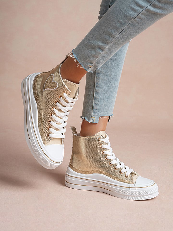 All gold sneakers on sale