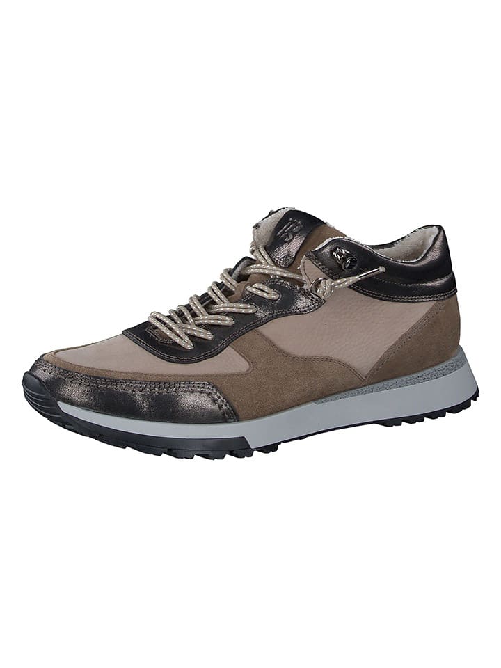 Leder-Sneakers in Braun