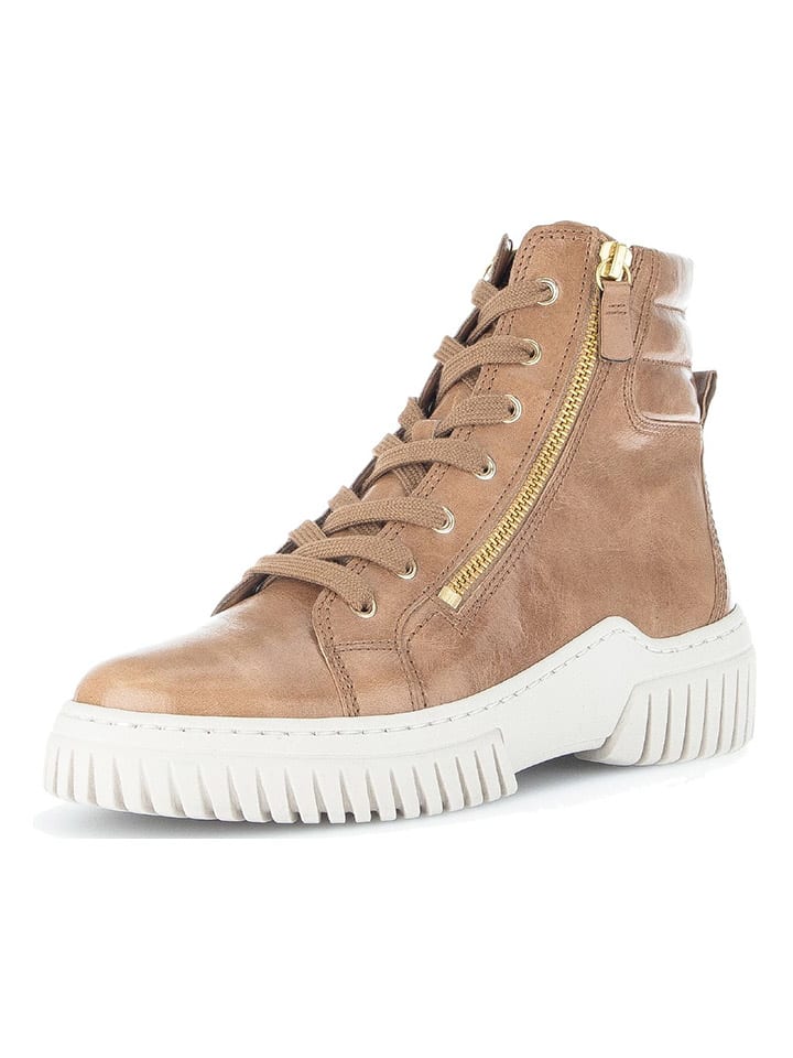 Leder-Sneakers in Hellbraun