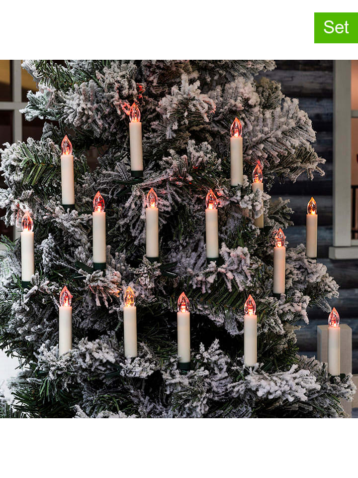 Bezprzewodowe świeczki LED (15 szt.) ze wzorem - wys. 10,5 x Ø 1,5 cm