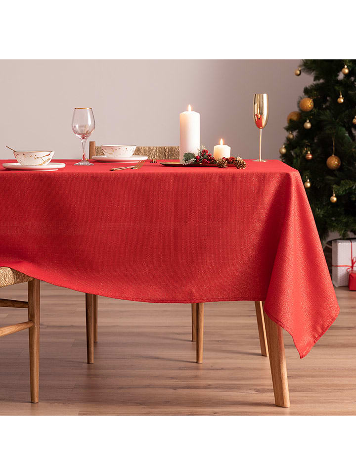 Tafellaken "Christmas Windows" rood