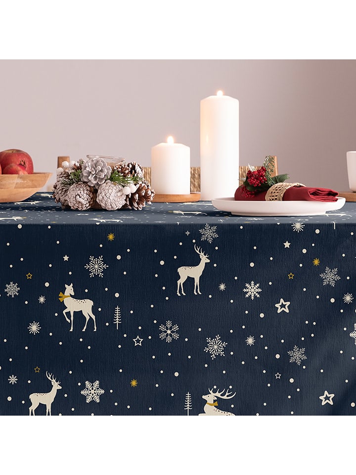 Obrus "Christmas Ember" w kolorze granatowym
