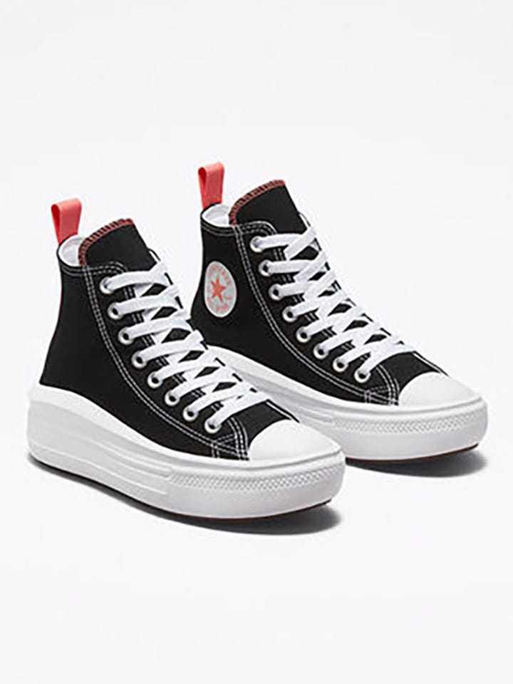 Black and pink high top converse best sale