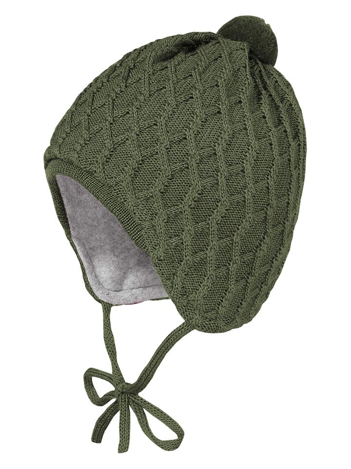 Wełniana czapka w kolorze khaki