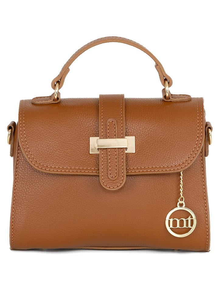 Leder-Henkeltasche "Diomede" in Hellbraun - (B)24 x (H)20 x (T)12 cm