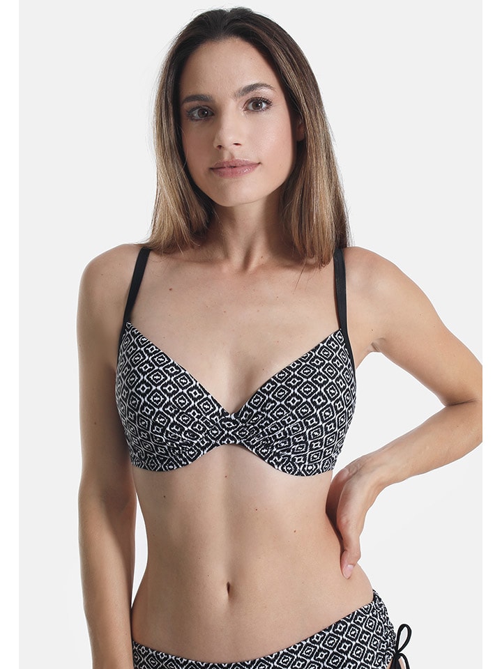 Biustonosz bikini w kolorze czarno-białym