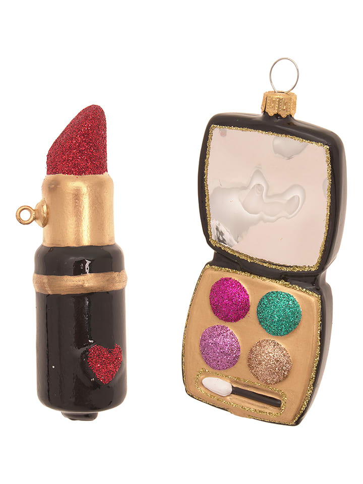 Ozdoby choinkowe (2 szt.) "Make-Up" ze wzorem