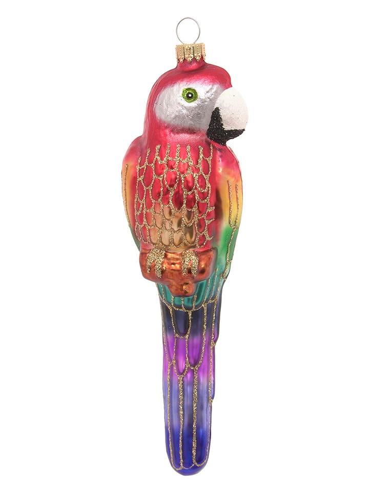 Kerstboomversiering "Papagaai" meerkleurig - (L)18 cm