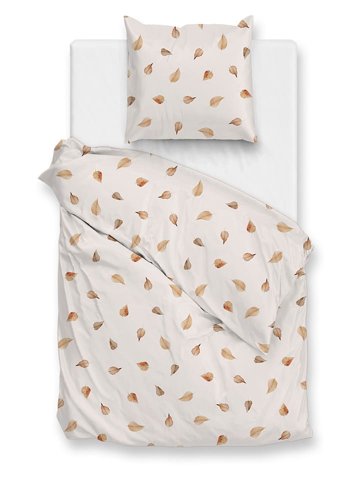 Bettwäsche-Set "Aurelia" in Creme/ Hellbraun