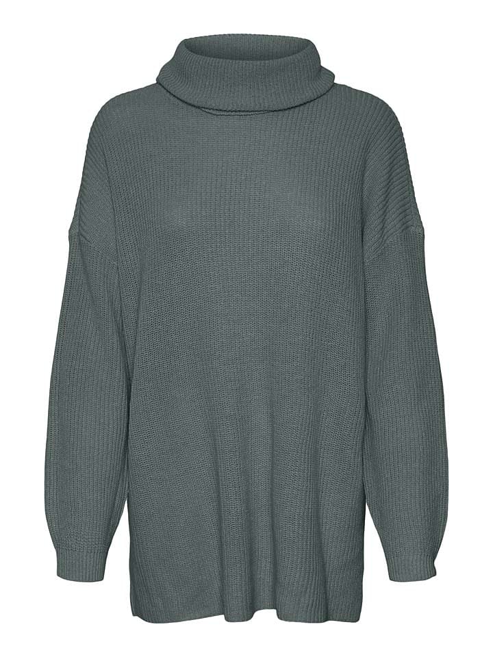 Rollkragenpullover in Grüngrau