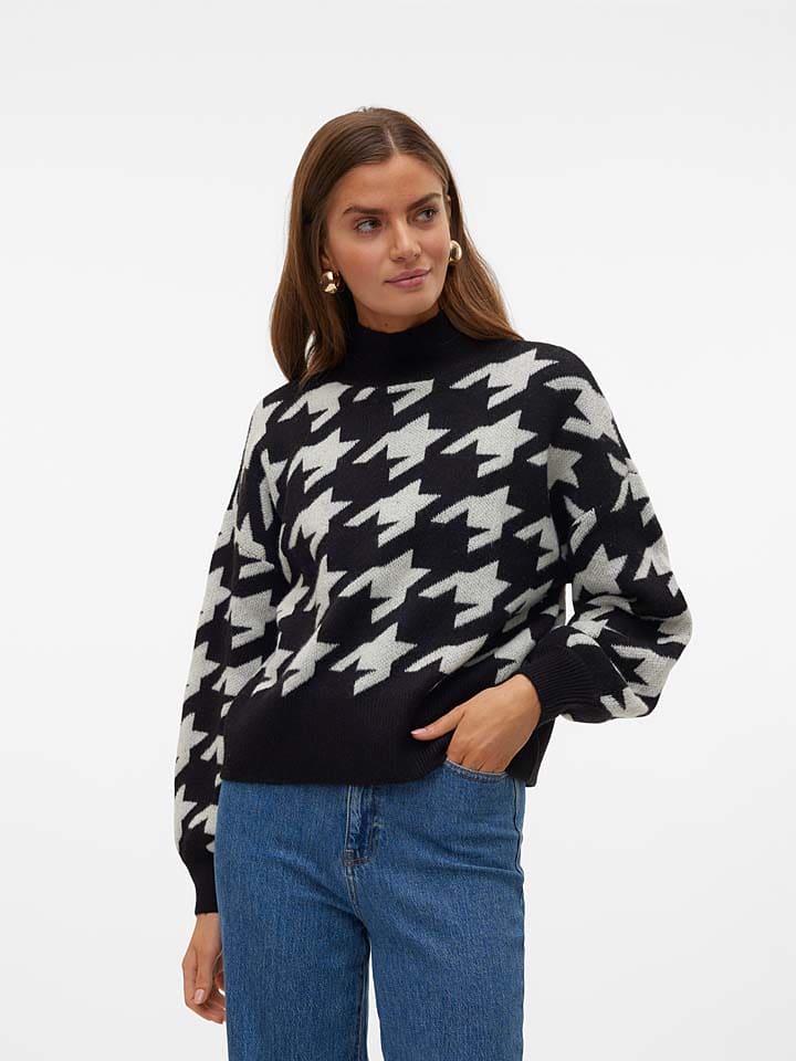 Sweter w kolorze czarno-białym