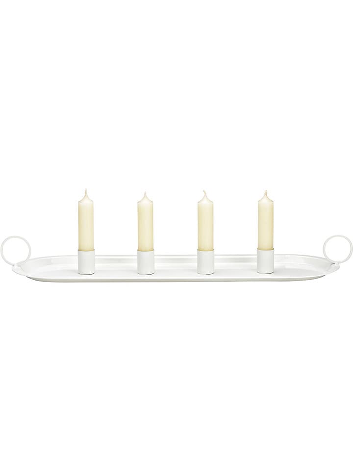 Kaarshouder "Advents" wit - (B)49 x (H)6 x (D)14 cm