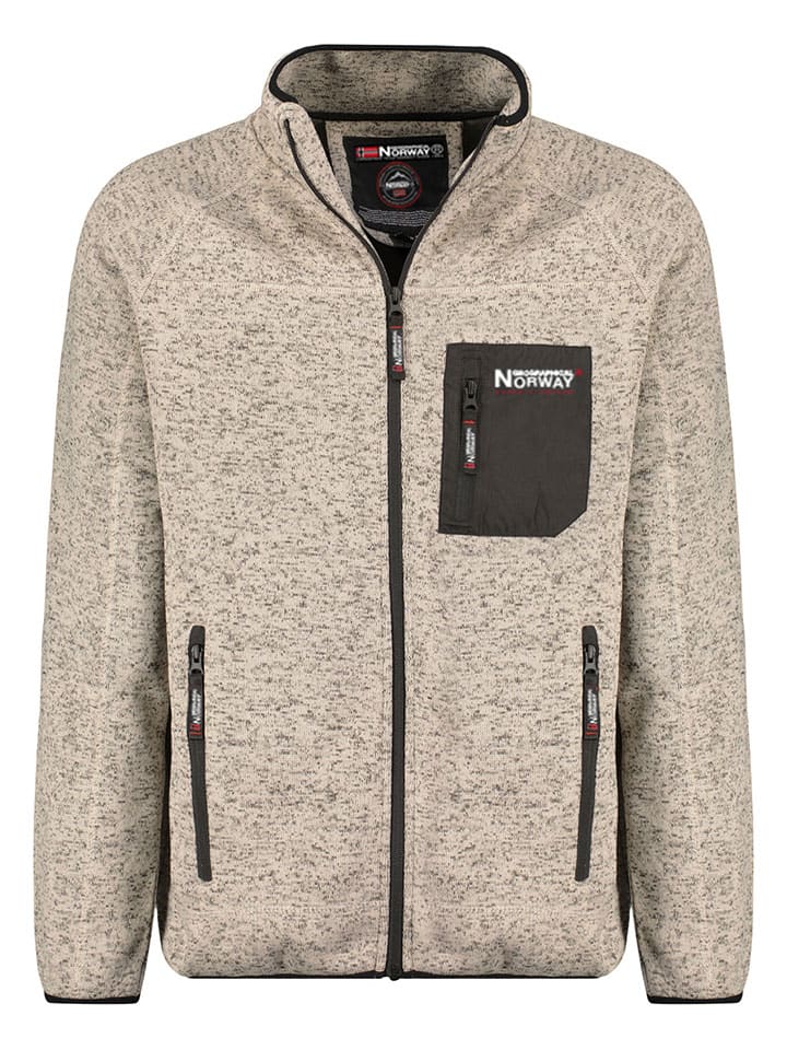 Fleece vest "Title" beige/grijs
