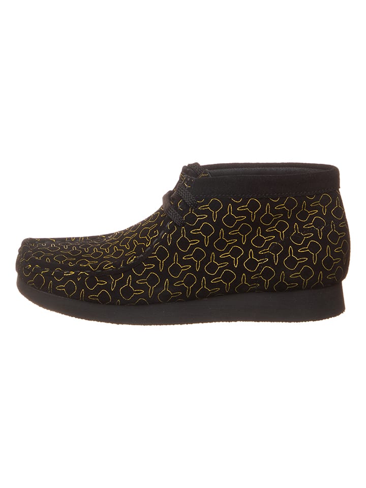 Leder-Schnürschuhe "Wallabee Go" in Schwarz