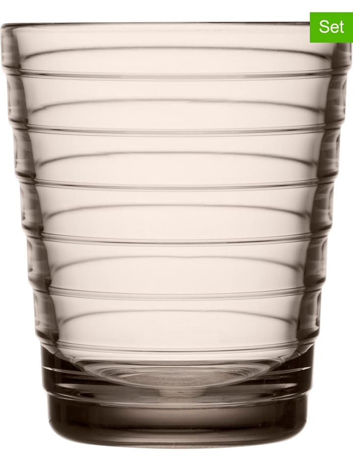 Szklanki (2 szt.) "Aino Aalto" w kolorze beżowym - 220 ml