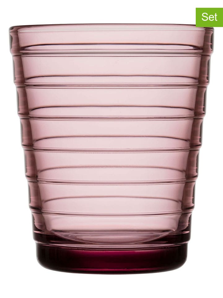 Szklanki (2 szt.) "Aino Aalto" w kolorze jasnoróżowym - 220 ml
