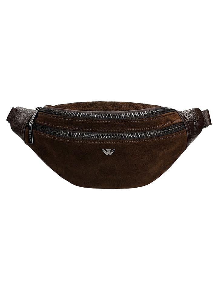 Leder-Gürteltasche in Dunkelbraun - (B)23 x (H)13 x (T)7 cm