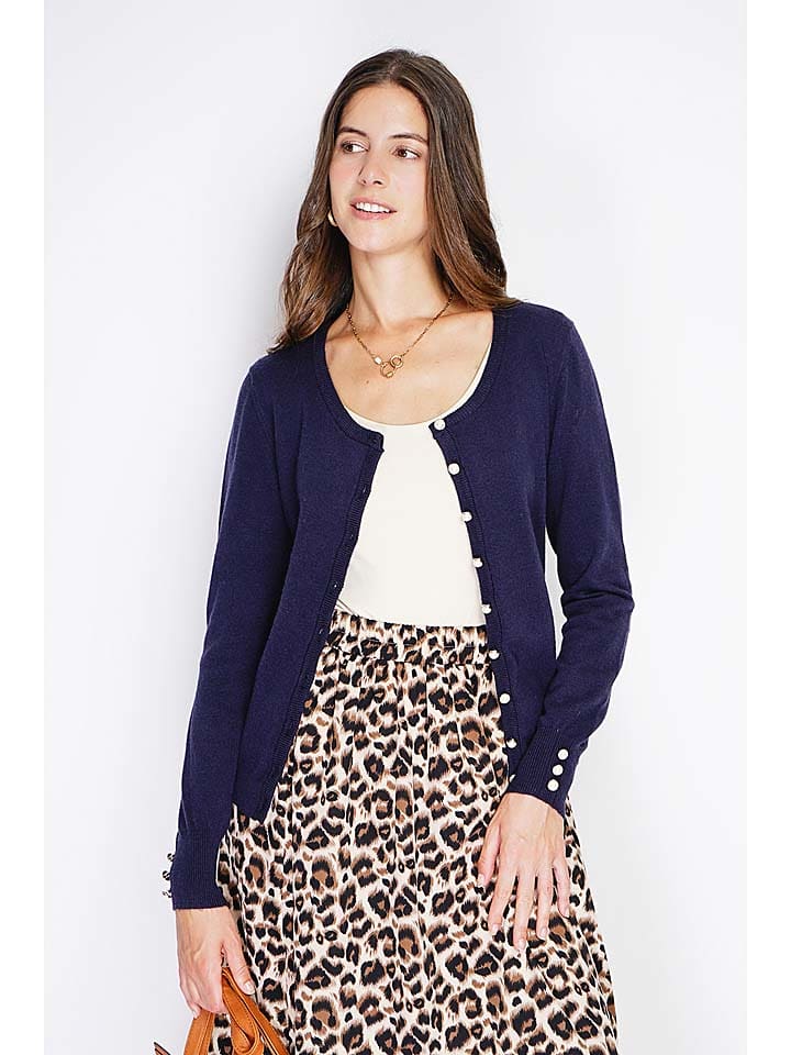 William de Faye Kardigan w kolorze granatowym najlepsze