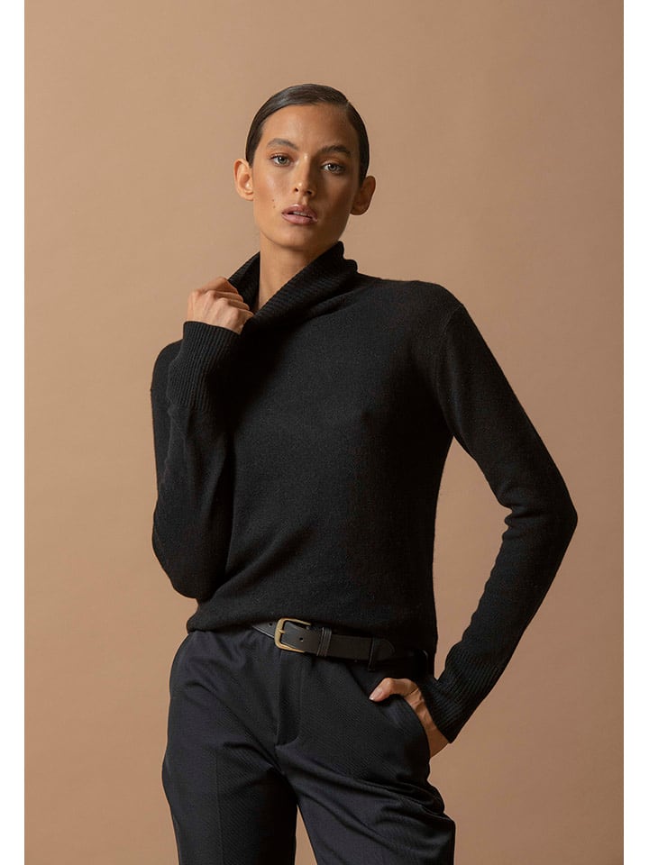 Kaschmir-Rollkragenpullover "Tracy" in Schwarz