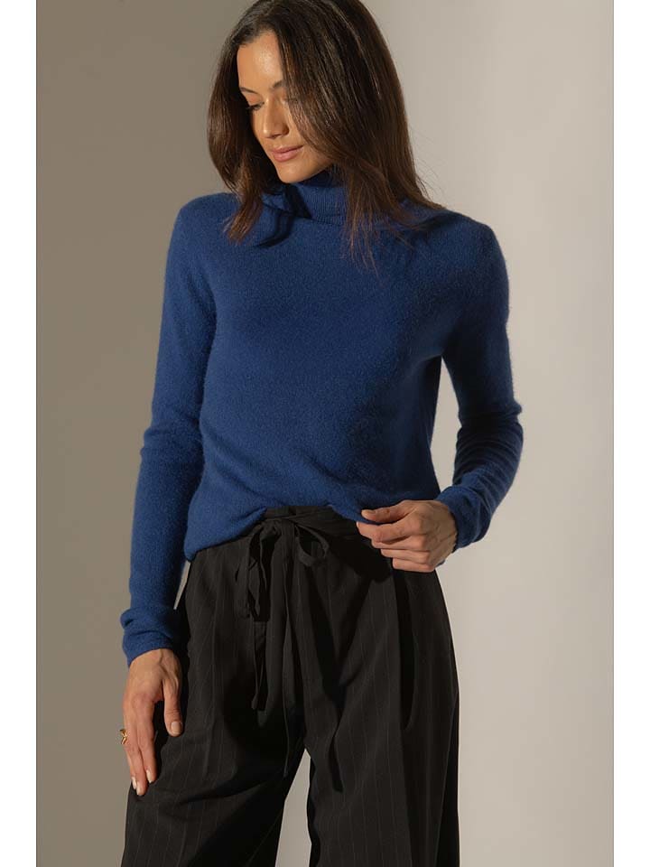 Kaschmir-Rollkragenpullover "Ashley" in Dunkelblau