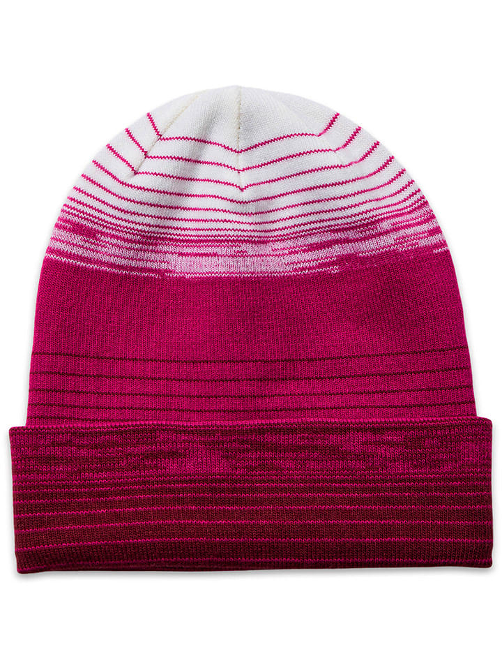 Czapka beanie "Alex 704" w kolorze różowo-białym