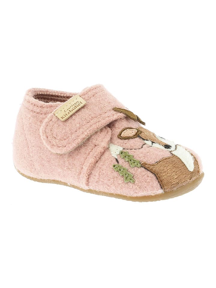 Woll-Hausschuhe "Rehkitz" in Rosa