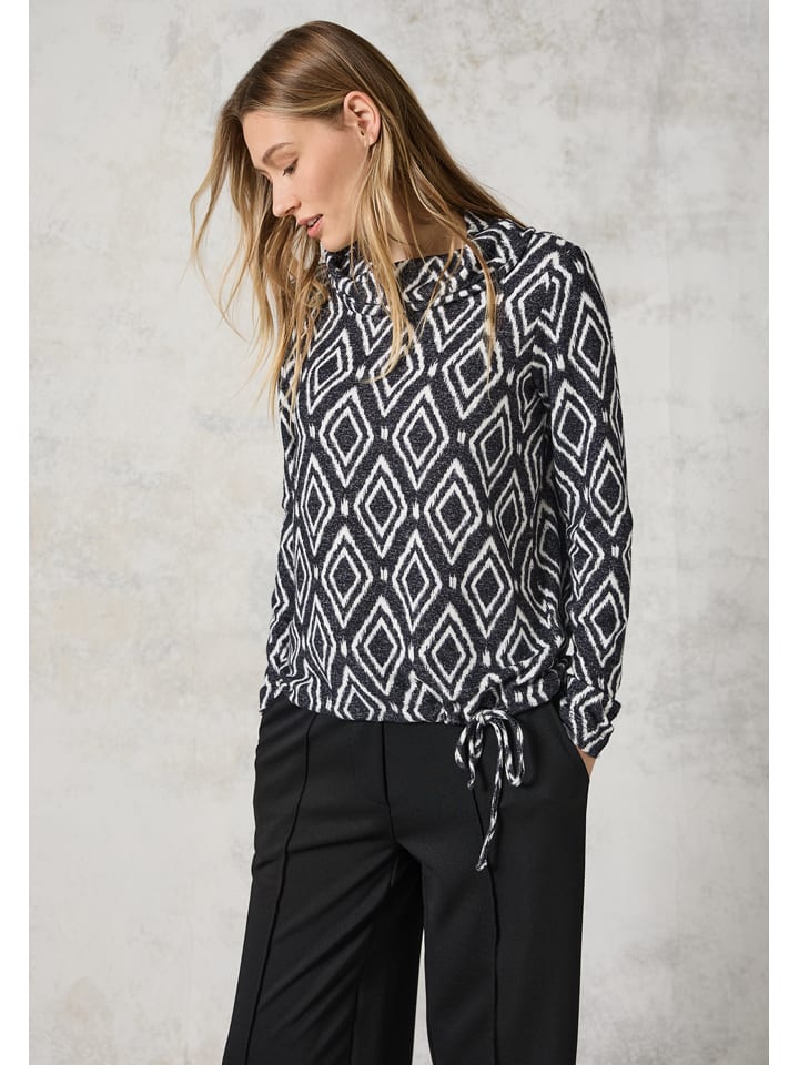 Sweter w kolorze antracytowo-białym