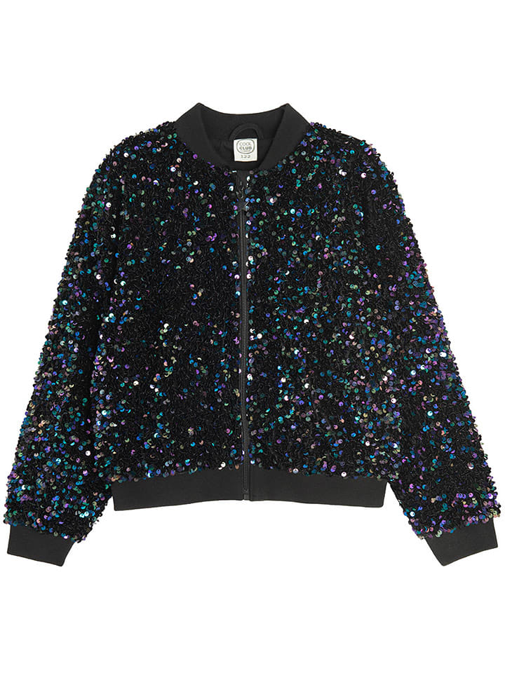 Sweatjacke in Schwarz/ Dunkelblau
