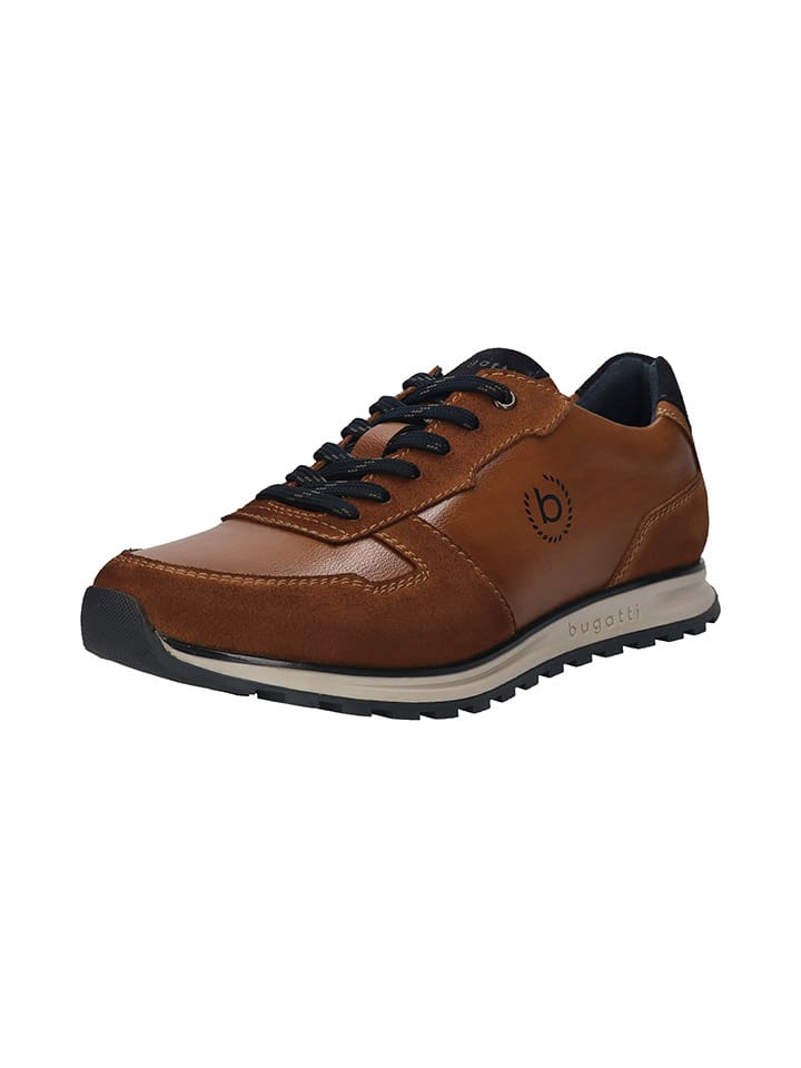 Leder-Sneakers in Braun